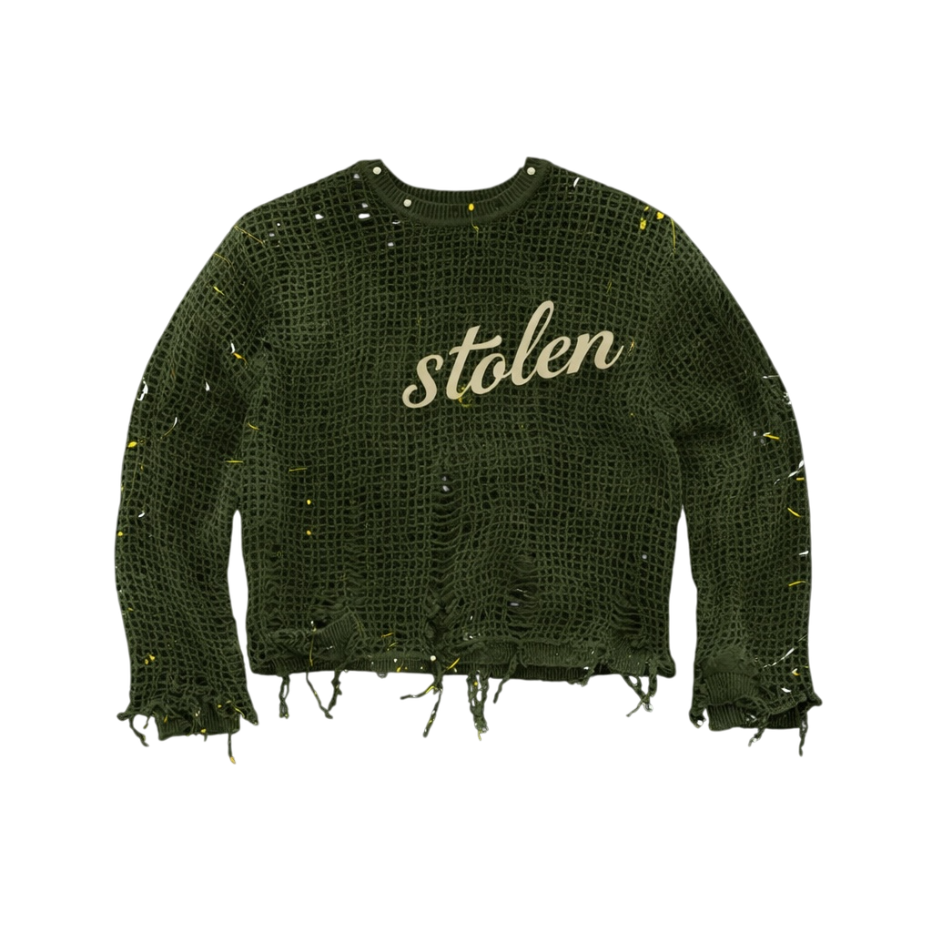 open knit long sleeve tee