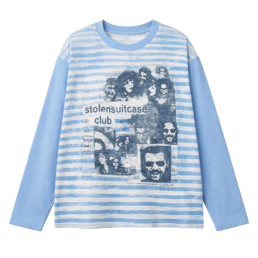 "static memory” long sleeve – sky stripe